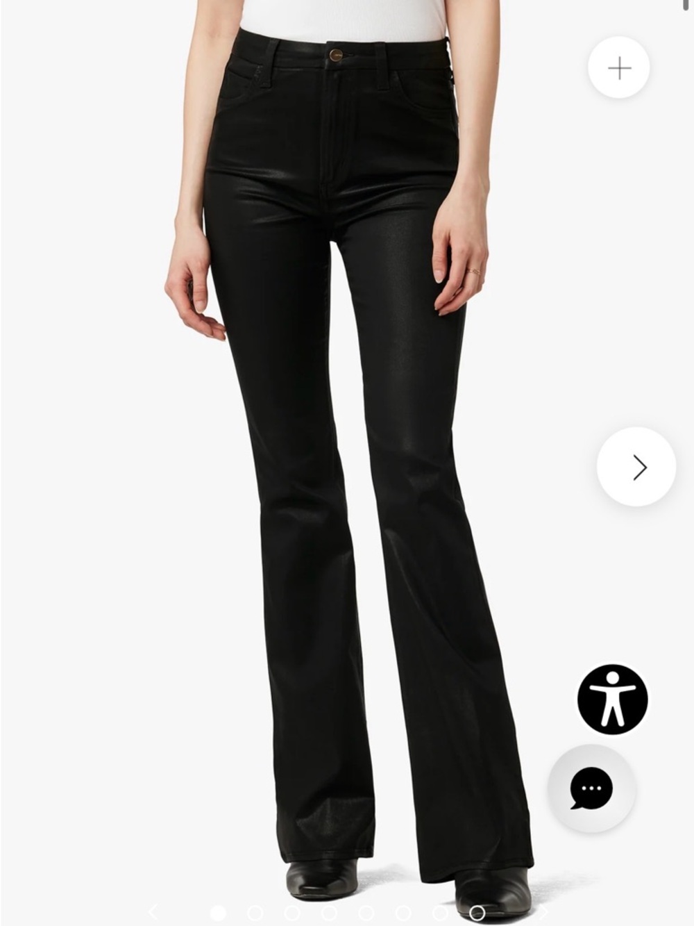 Joe's Jeans High Rise Coated Black Flared Jeans